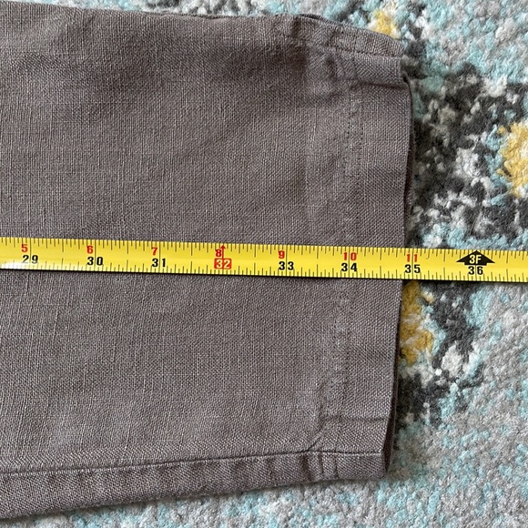 Eileen Fisher Womens Linen Ankle Pants Side Zip Size Petite L - Picture 6 of 13